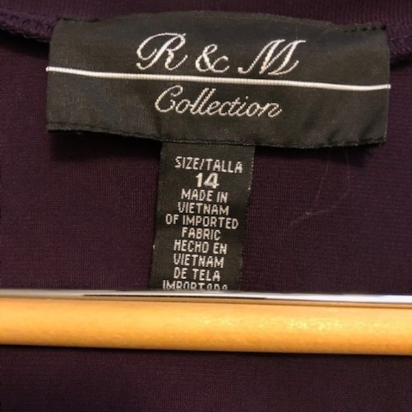 R & M Collection Mesh Topper Jacket Eggplant size 14 - Picture 4 of 6